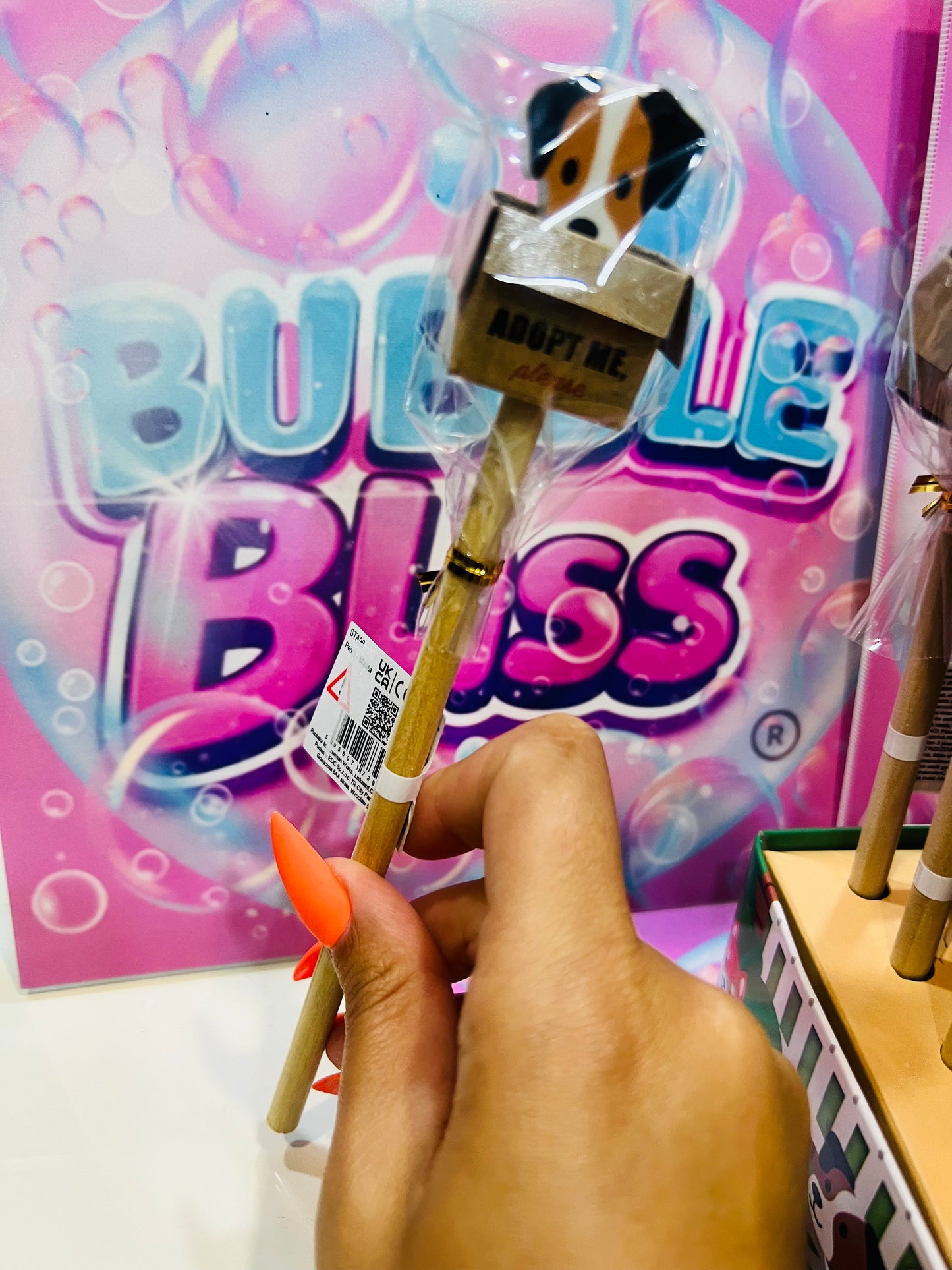 Lápis e borracha Caixa com Cachorro