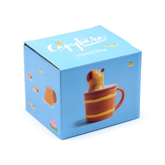 Caneca de Cerâmica com Tampa Capivara – Design Divertido com Tampa Decorativa