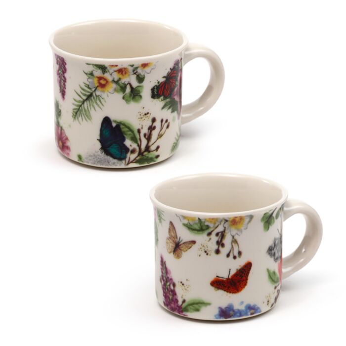 Set 2 Chavenas de Café de Porcelana Butterfly