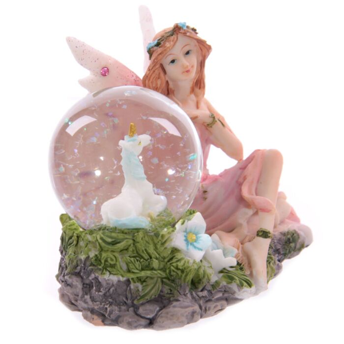Fada Sentada com Globo de Água – Figura Decorativa Encantada