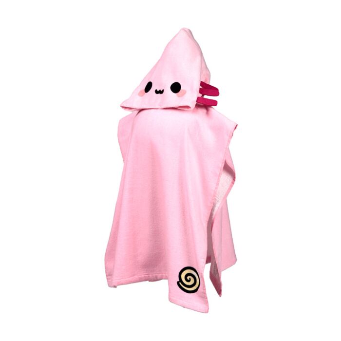 Toalha Infantil com Capuz Maddie o Axolote 100% Algodão