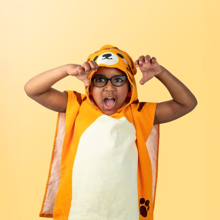 Toalha Infantil com Capuz Alfie Tigre 100% Algodão