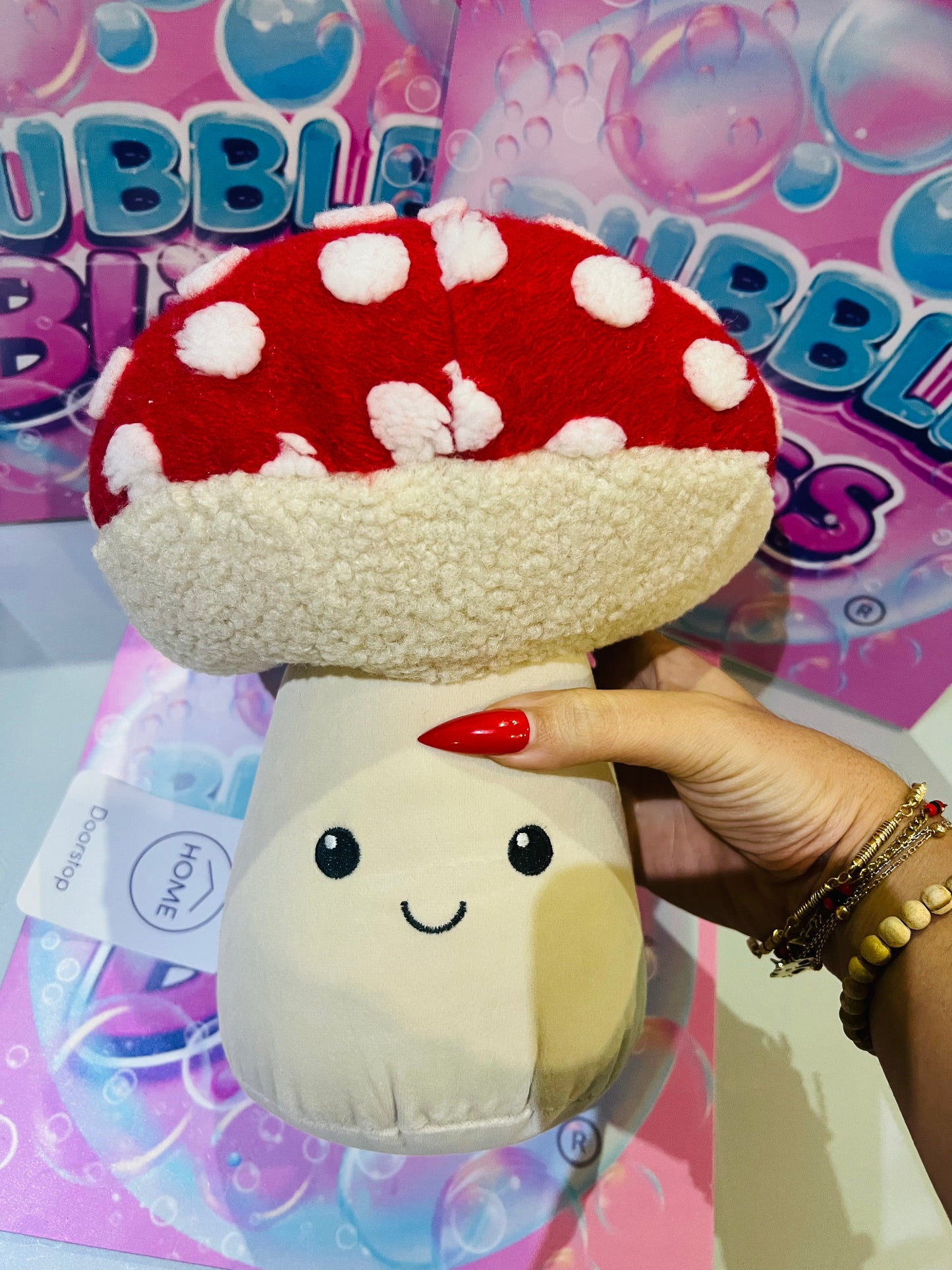 Batente de Porta de Pelúcia Cogumelo