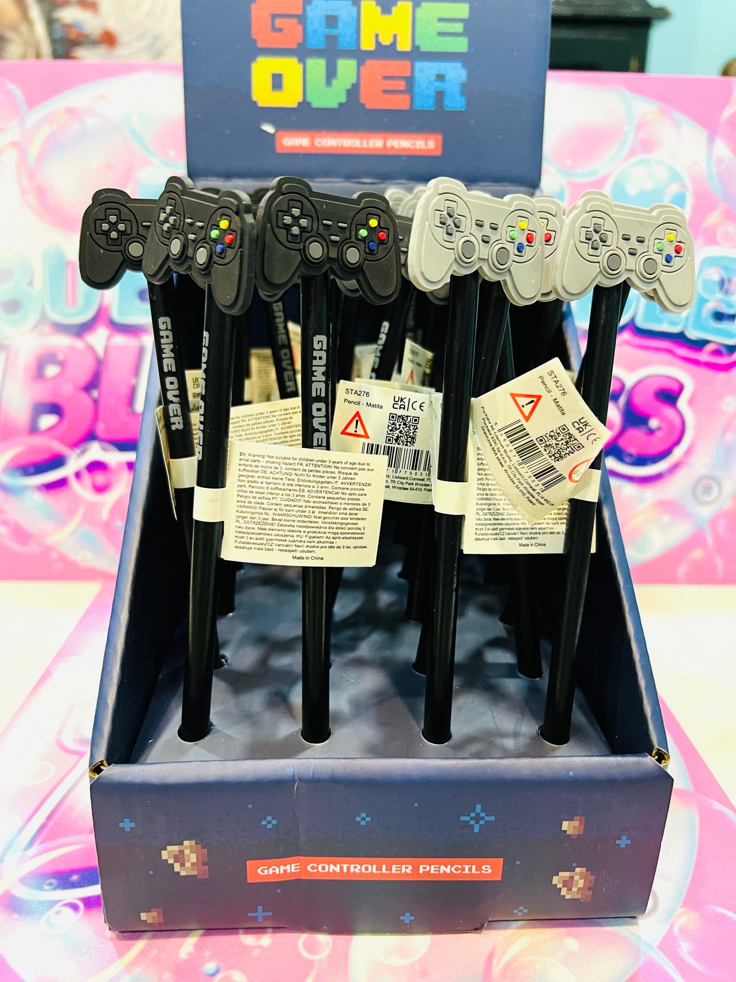 Lápis Game Over com topo PVC