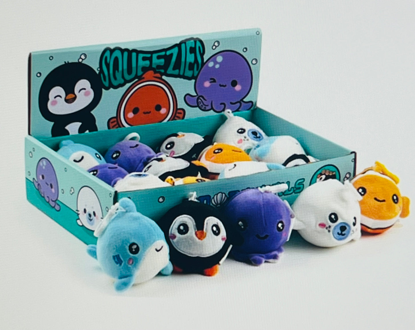 Porta-Chaves de Peluche Adoramals Squeezies - Animais Marinhos