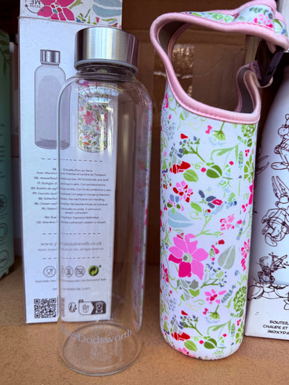 Garrafa de Vidro com Capa Floral