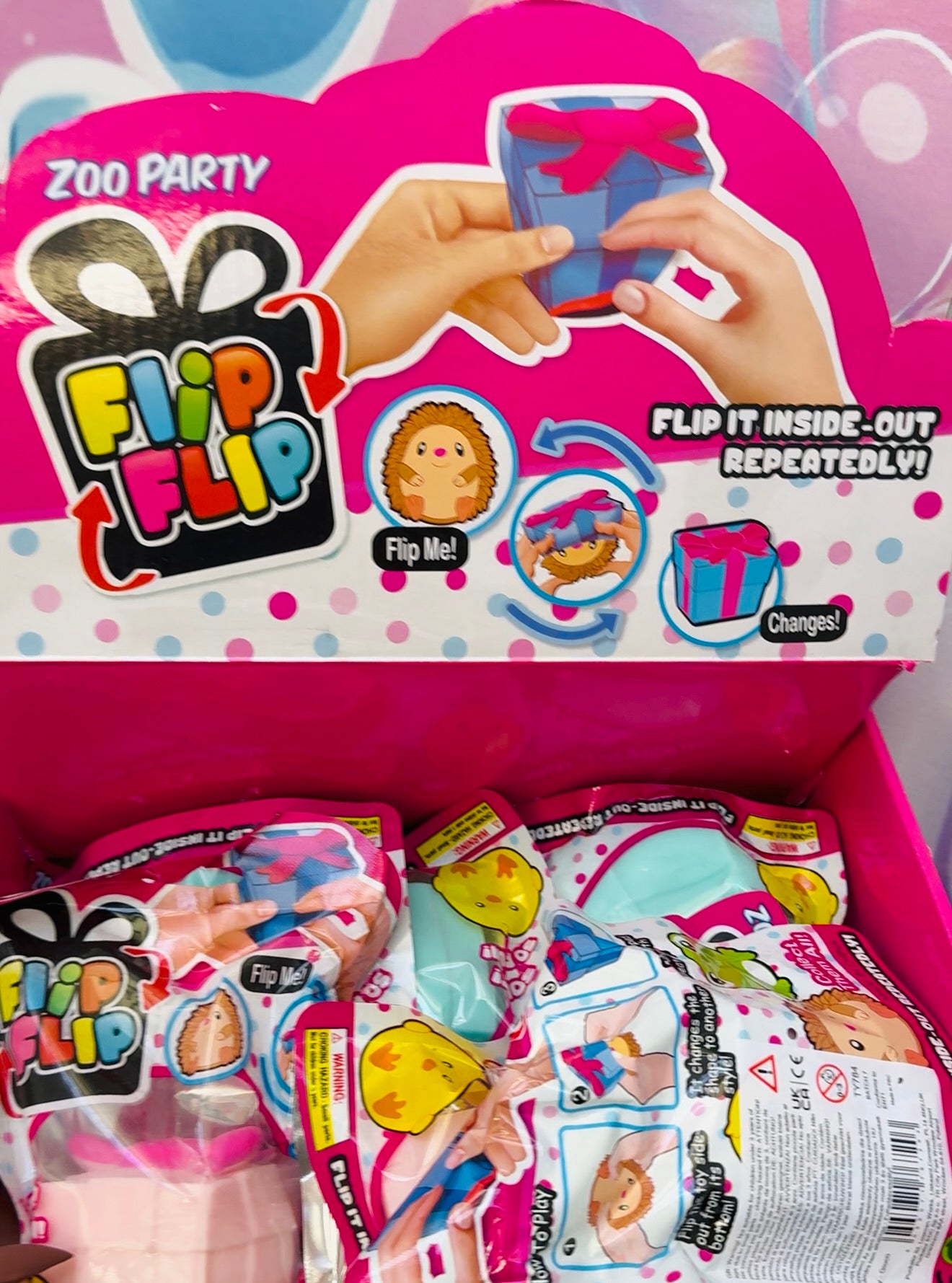 Flip Flip Zoo Party – Brinquedo Surpresa 2 em 1 que Muda de Forma!
