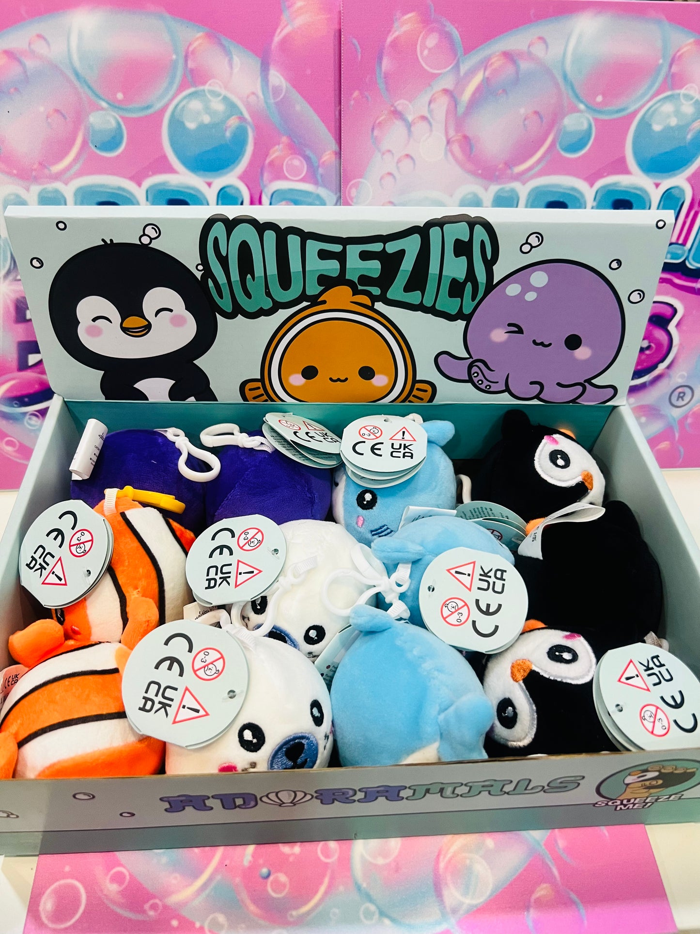 Porta-Chaves de Peluche Adoramals Squeezies - Animais Marinhos