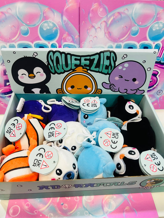 Porta-Chaves de Peluche Adoramals Squeezies - Animais Marinhos