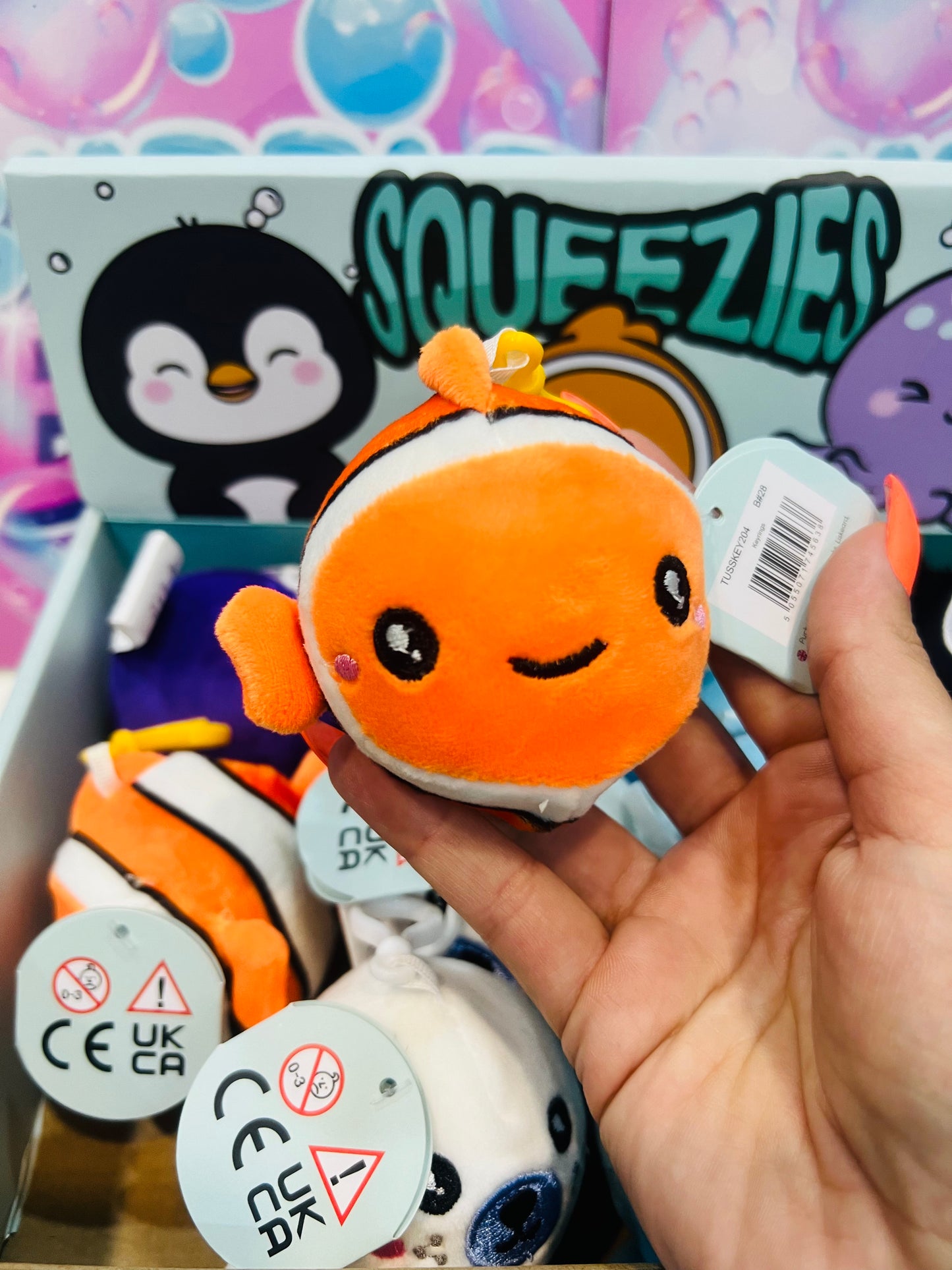 Porta-Chaves de Peluche Adoramals Squeezies - Animais Marinhos