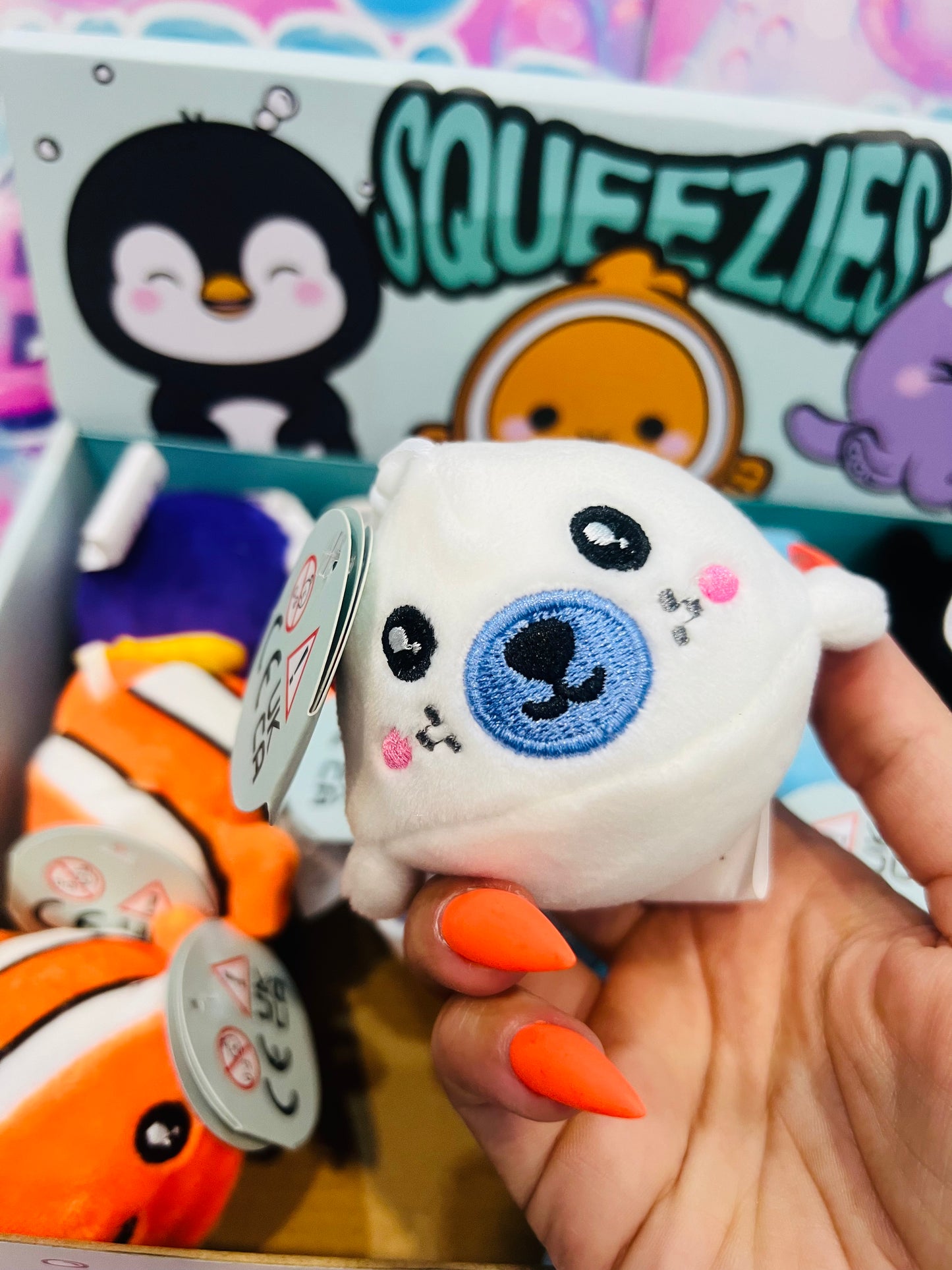 Porta-Chaves de Peluche Adoramals Squeezies - Animais Marinhos