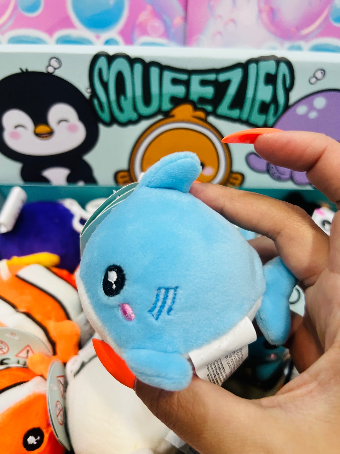 Porta-Chaves de Peluche Adoramals Squeezies - Animais Marinhos