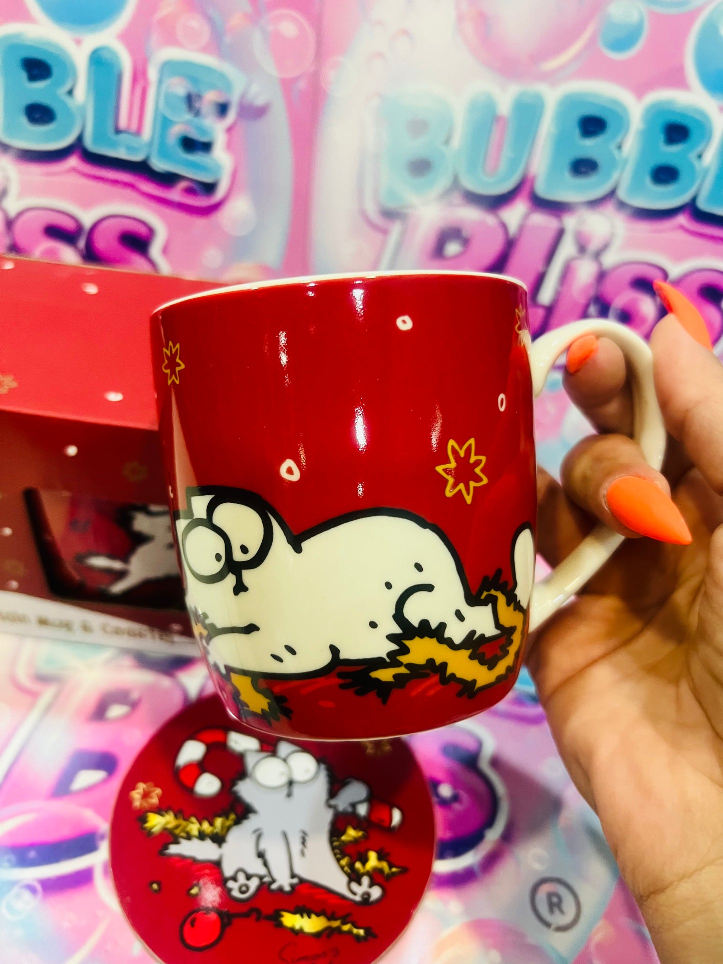 Caneca de Porcelana e Base - Simon's Cat