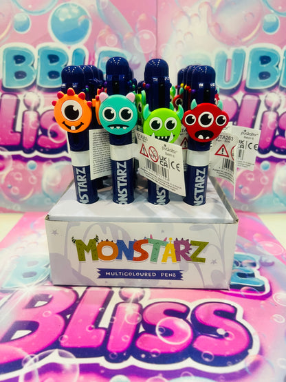 Caneta Multicolor com detalhe em PVC (6 Cores) - Monstro Monstarz