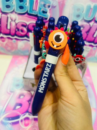Caneta Multicolor com detalhe em PVC (6 Cores) - Monstro Monstarz