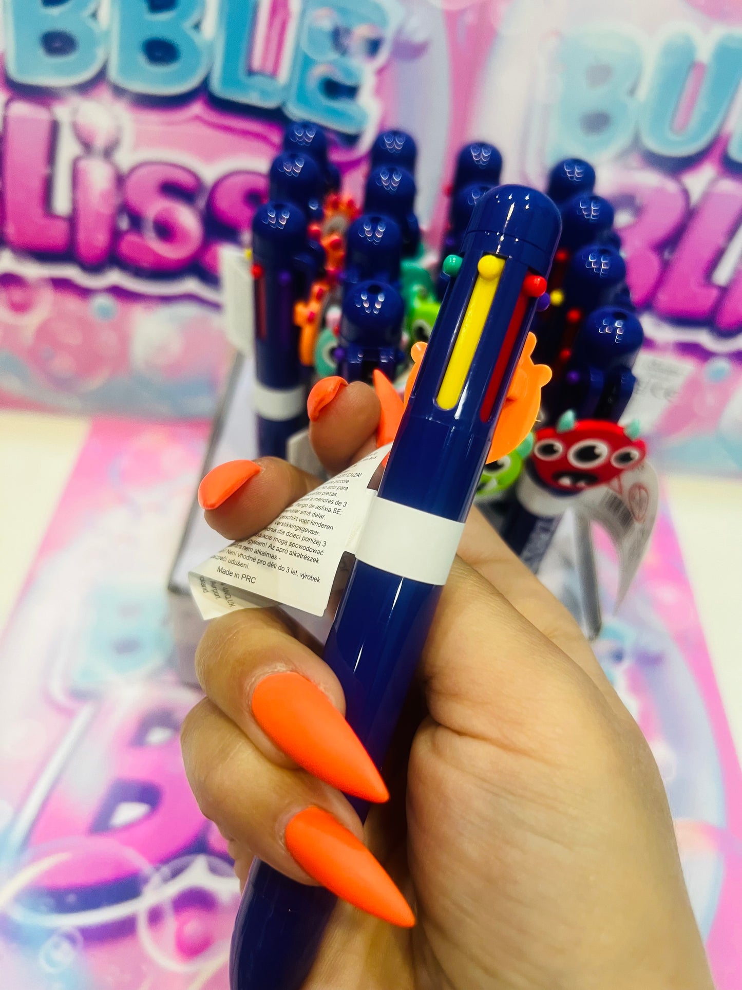 Caneta Multicolor com detalhe em PVC (6 Cores) - Monstro Monstarz