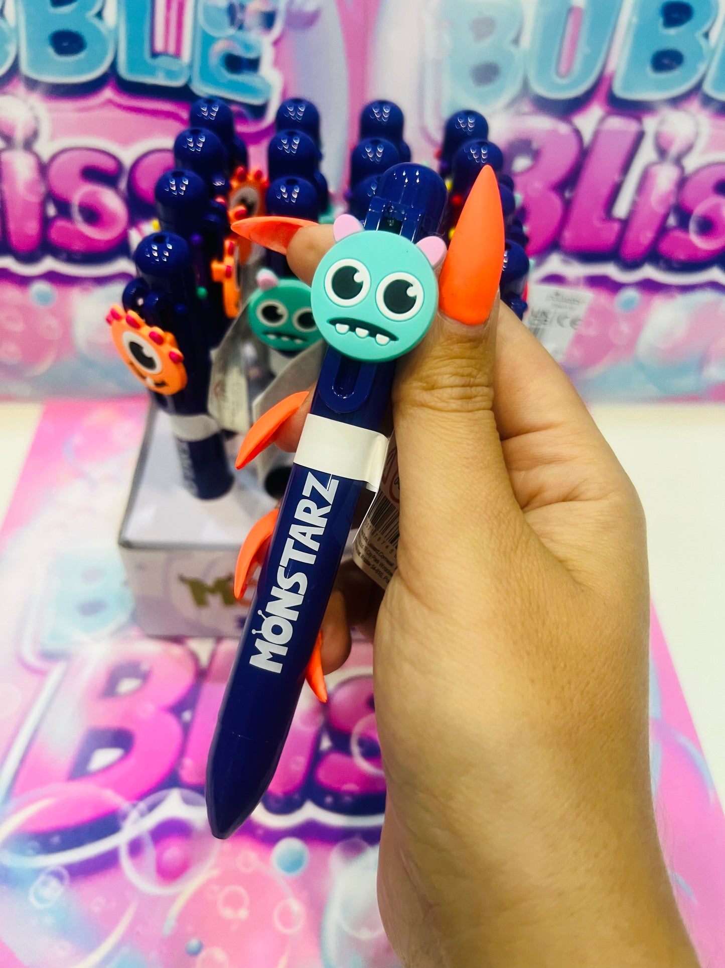 Caneta Multicolor com detalhe em PVC (6 Cores) - Monstro Monstarz