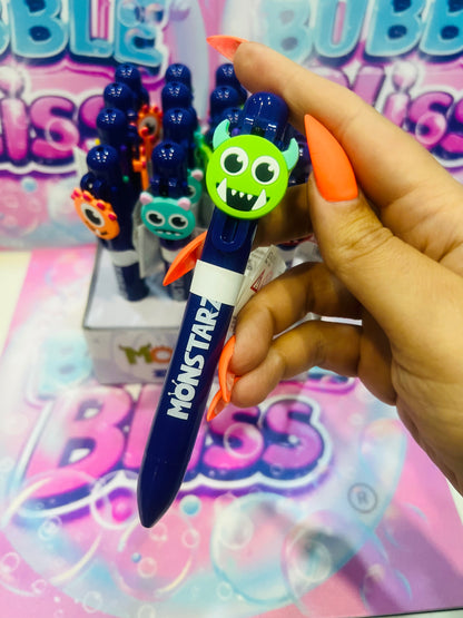 Caneta Multicolor com detalhe em PVC (6 Cores) - Monstro Monstarz