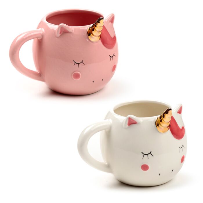 Caneca Cerâmica Unicórnio – Mar Encantado (Rosa ou Branco)