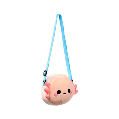 Bolsa de Tiracolo em Pelúcia Axolote Infantil – Adoramals Maddie Bolsa Infantil Fofa