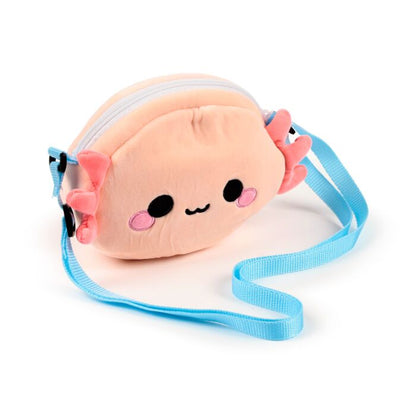 Bolsa de Tiracolo em Pelúcia Axolote Infantil – Adoramals Maddie Bolsa Infantil Fofa