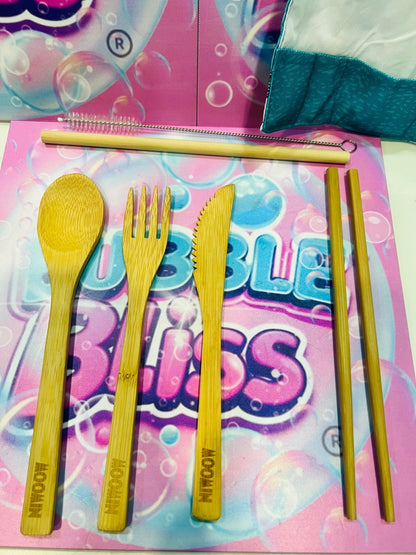 Conjunto Bamboo Talheres - Bubble Bliss